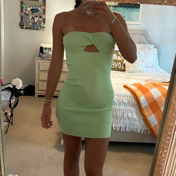 Green Mini Dress - Picture 2 of 4